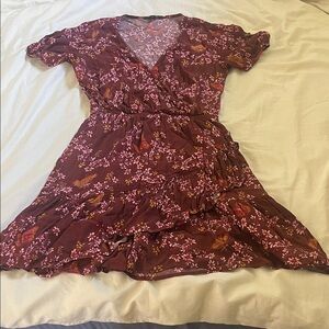 Madewell Burgundy Floral Dress